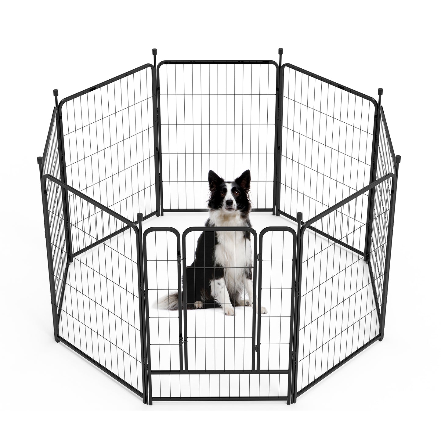 Dog Playpen Outdoor 8 Panels 40" Height Heavy Duty Metal Pet Fence Barrier Foldable Indoor Dog Fences and Pens for Large/Medium/Small Dogs