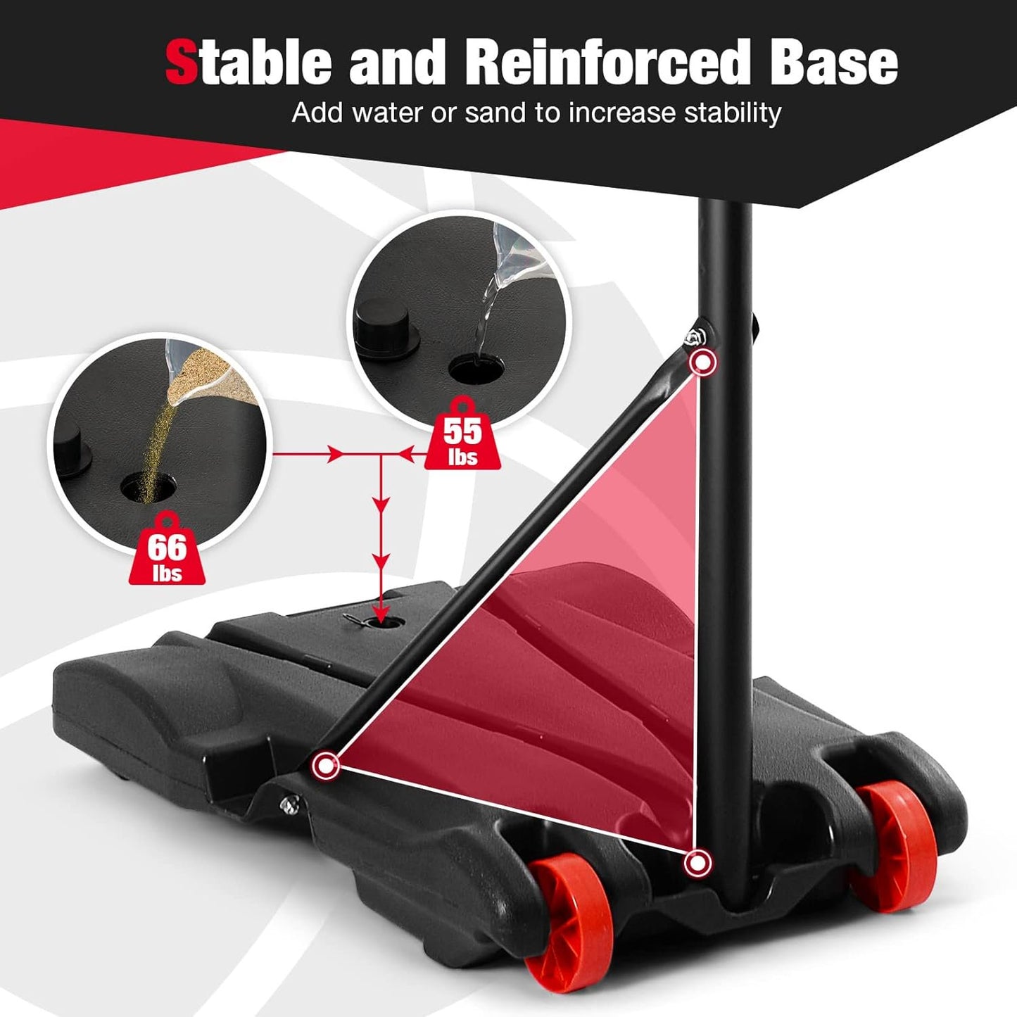 Portable Basketball Hoop Outdoor Portable Basketball Hoop Backboard Portable Basketball Goal System For Adults Youth Indoor Outdoor Basketball Court Adjustable Height