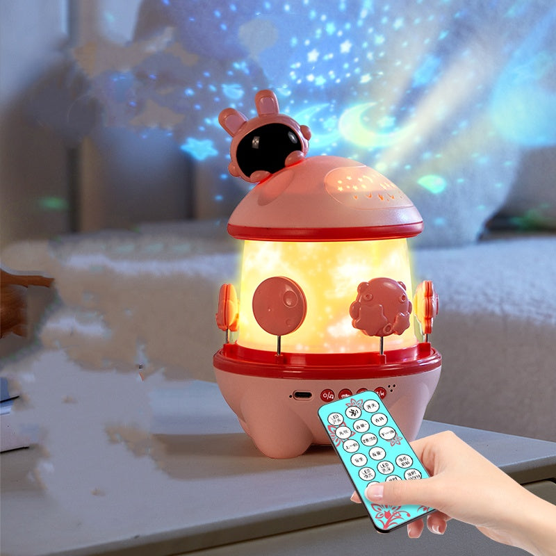 DOMQGA Night Light Projector for Kids,Soothing Sound Machine Remote Baby Night Light Projector,Birthday Christmas Gifts Kids Toys,Pink