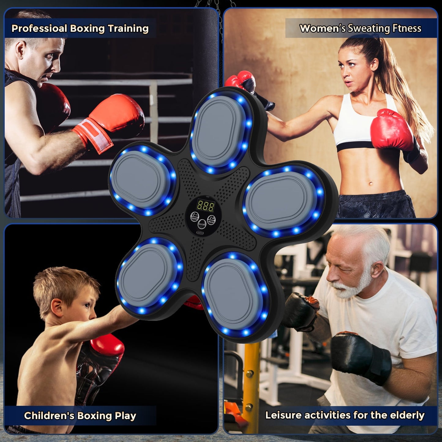 Music Boxing Machine for Kids, Boxing Equipment with Gloves, Punching Machine for Boys & Girls
