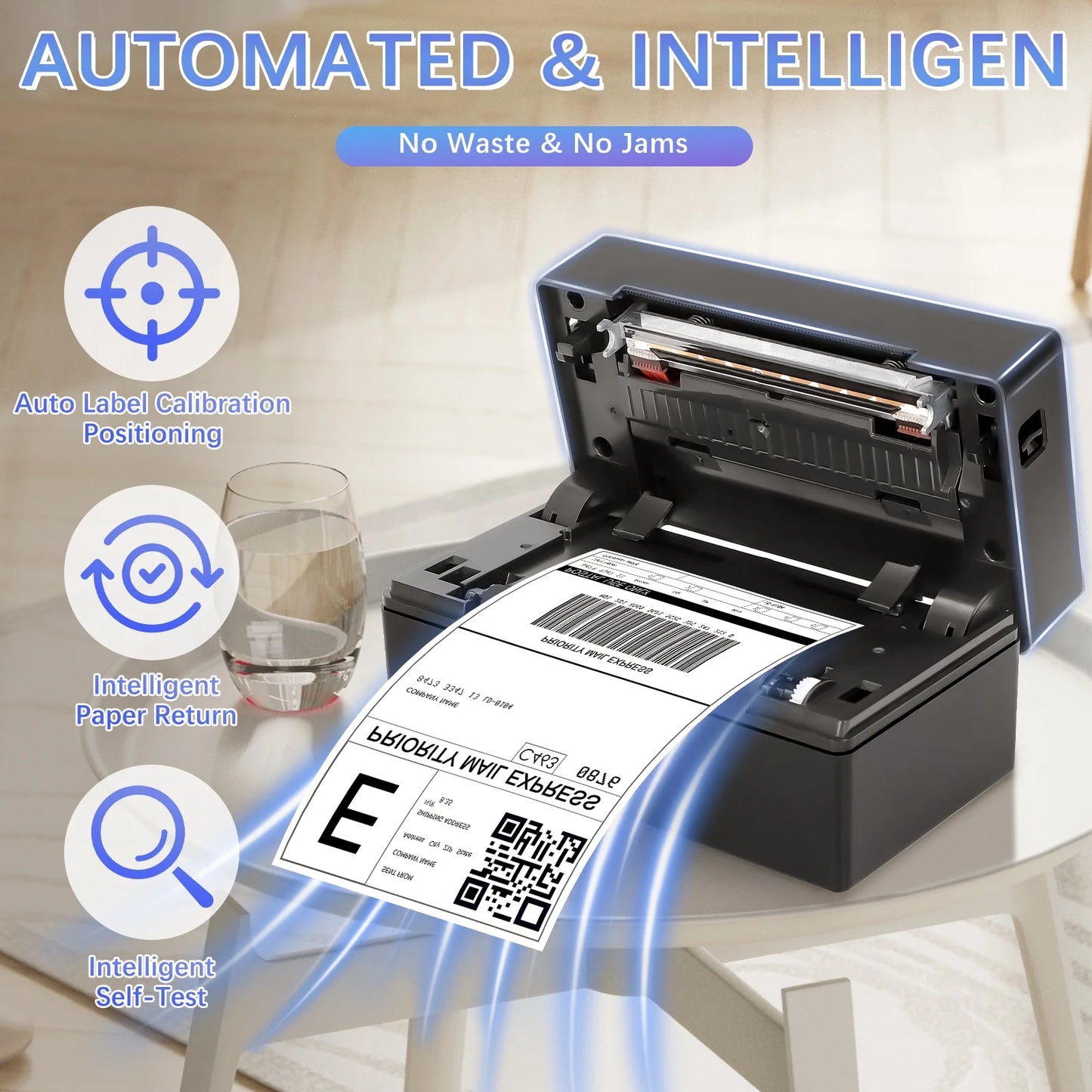 Bluetooth Thermal Printer, Wireless 4x6 Shipping Label Printer for Shipping Package and Small Business Compatible Windows, Mac, iOS, Android, Labels Maker Thermal Label Printer for Ebay, Shopify, etc
