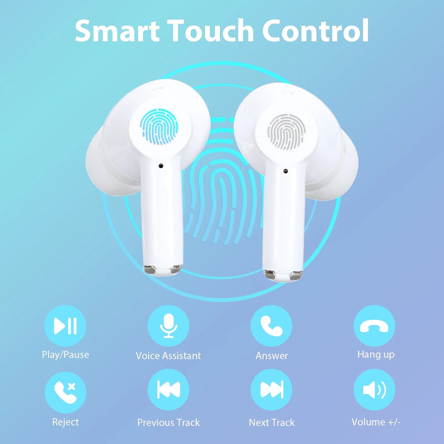 Wireless Earbuds Language Translator Earbuds Support 100+ Languages, LED Power Display Bluetooth Headphones with Touch Control Fit for IOS & Android for Music Calling Gaming Sports