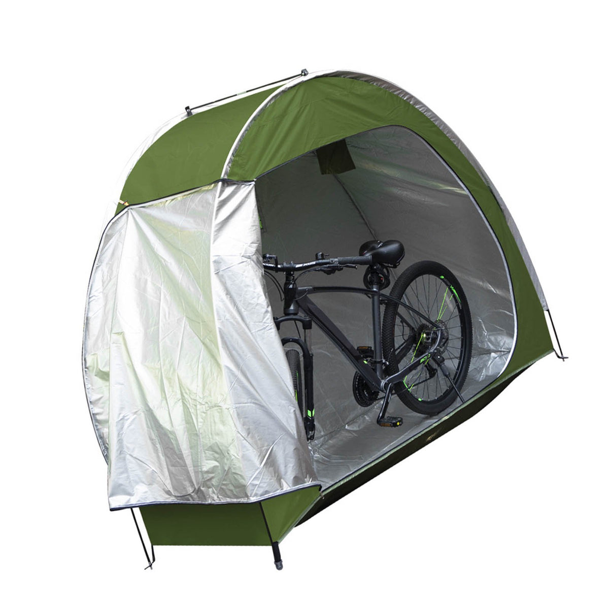 Bike Storage Tent for Outdoor, 4 to 5 Bikes, Portable Floor Storage Shed with Ventilated Window, Waterproof for Bicycle, Motorcycle & Garden Tools
