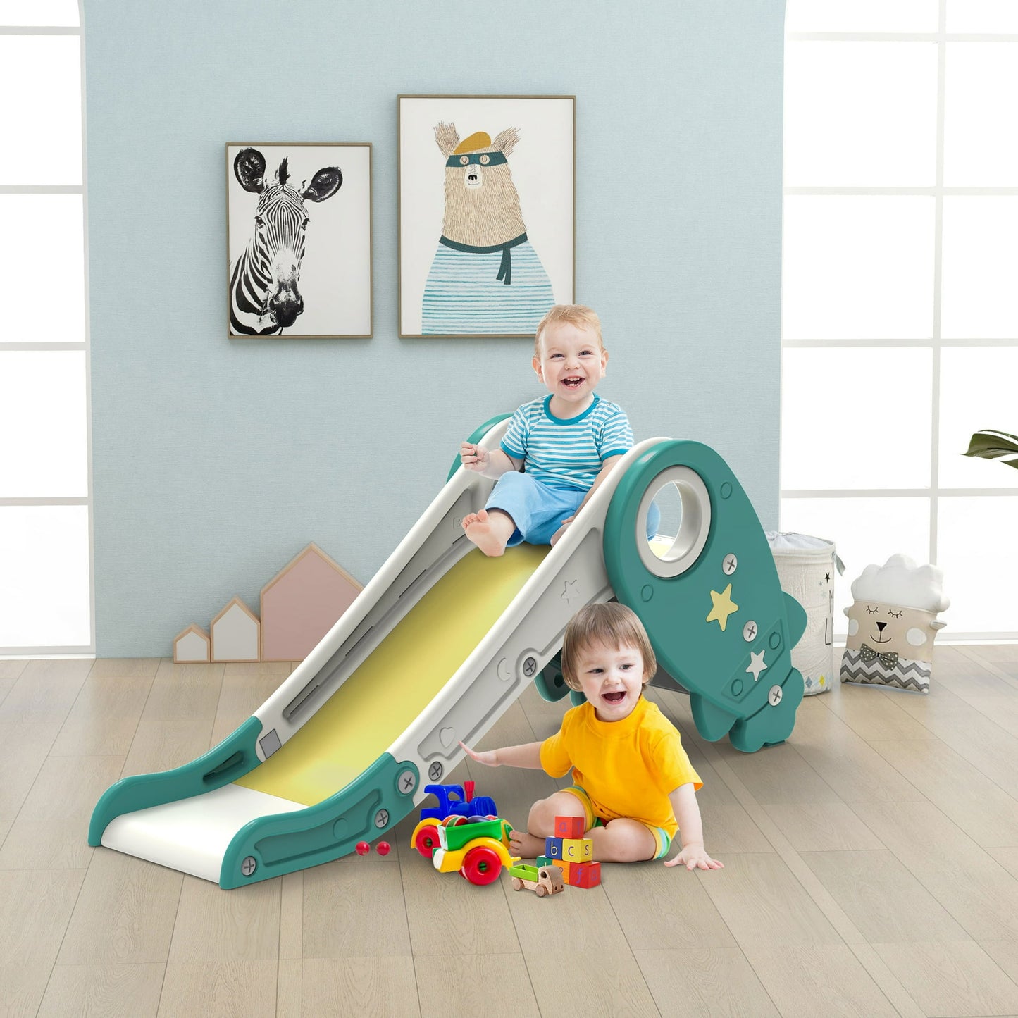 Crtynell Kids Slide, Indoor or Outdoor Slide for Toddlers, Toddler Toy Climbing Slide Playset, Handheld Game for Kids