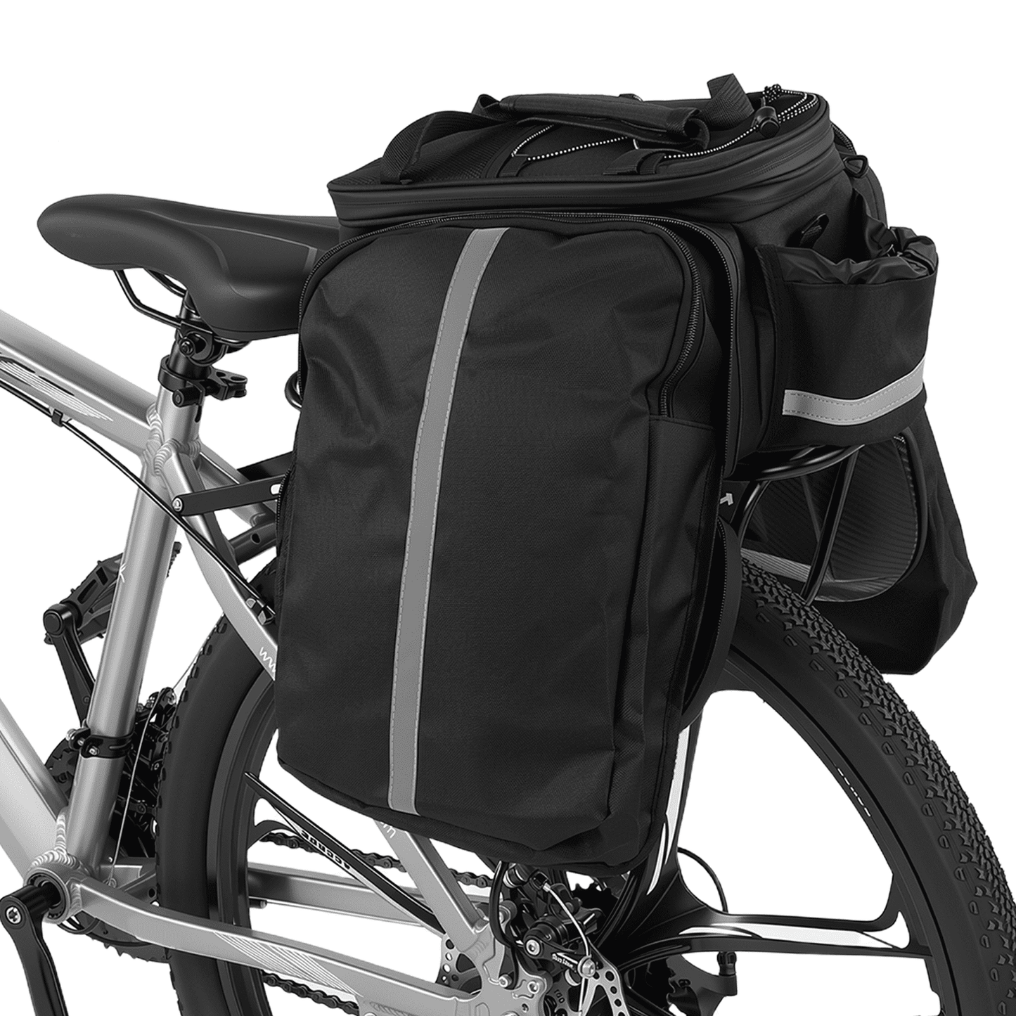 3-in-1 Bike Rack Bag Trunk Bag Waterproof Rear Seat Bag with 2 Side 31L Pannier Rear Seat Trunk BagHanging Bags Cycling Cargo Luggage Bag Pannier Shoulder Bag