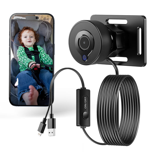 Loewten Baby Car Camera HD 1080P, Baby Car Mirror with Night Vision Feature, Easy Install,Baby Car Monitor with Camera, Compatible with iPhone