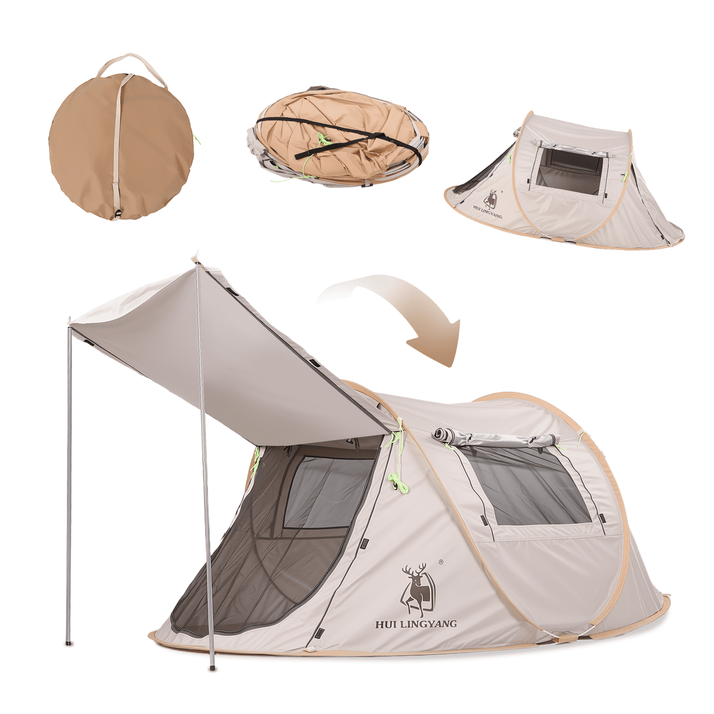 Camping Tent 4 Person Tent Instant Tent for Camping with Waterproof, Windproof, Carry Bag,Lightweight for Camping, Backpacking & Hiking Family Outdoor