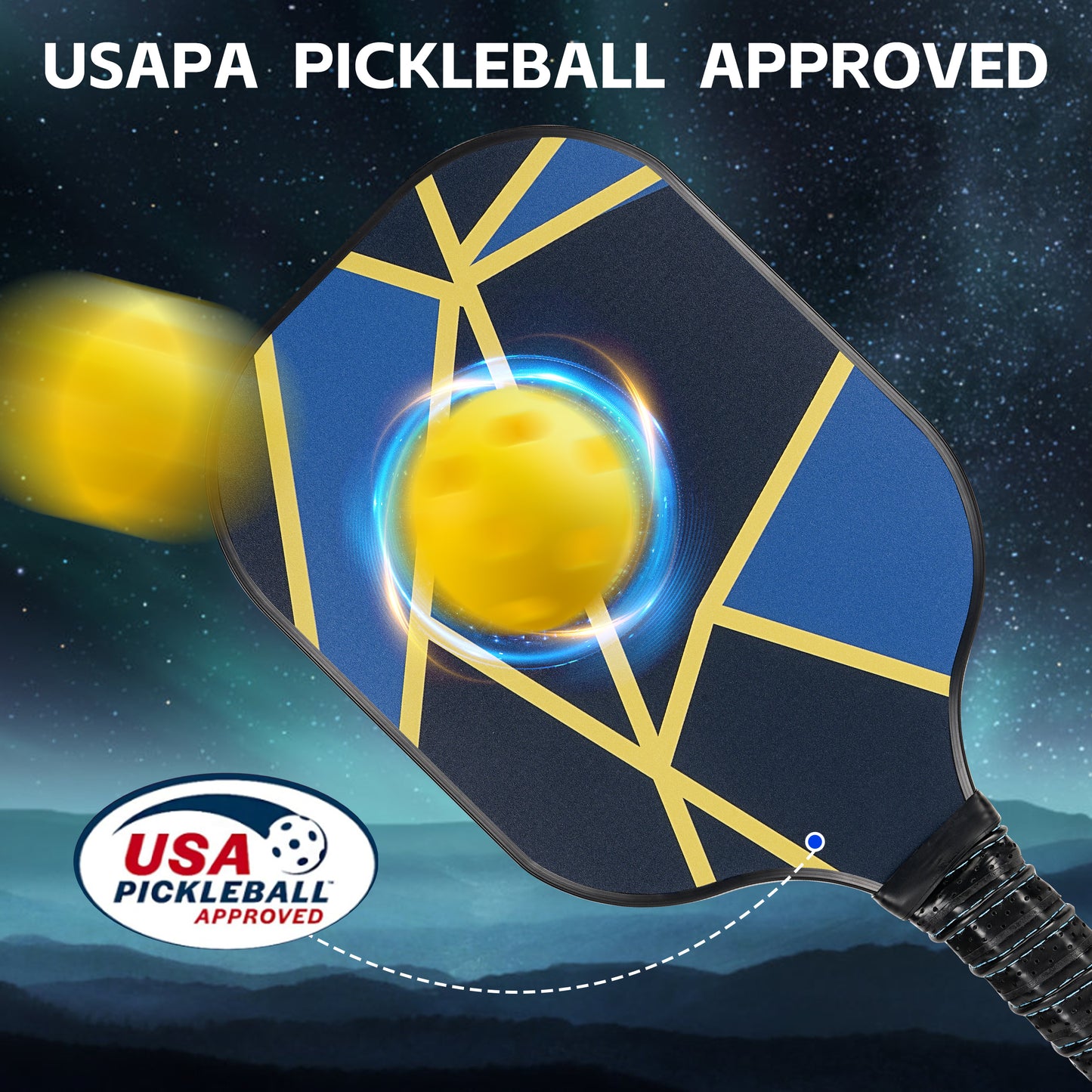 Loewten Pickleball Paddles,USAPA Approved Carbon Fiber Surface Pickleball Set of 2 with 4 Pickleball Balls for Beginners & Pros