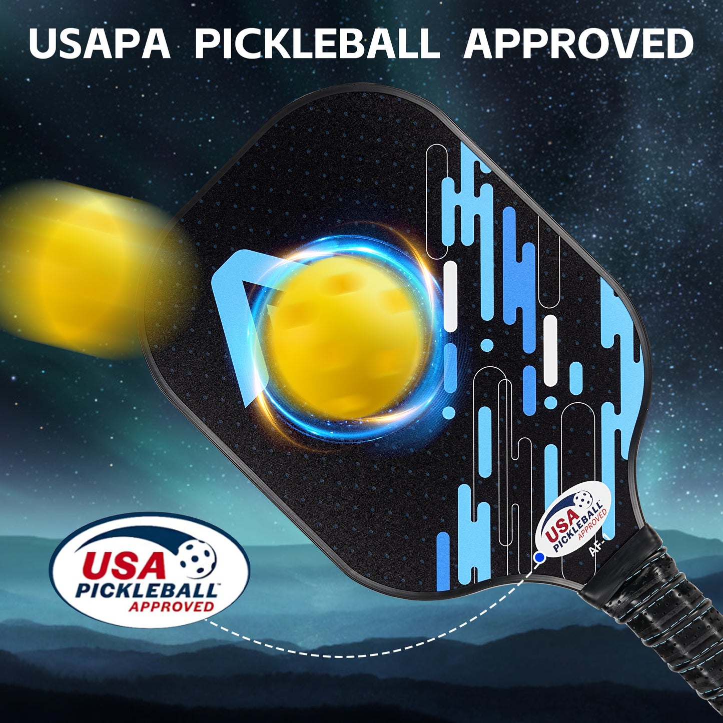 Loewten Pickleball Paddles,USAPA Approved Carbon Fiber Surface Pickleball Set of 2 with 4 Pickleball Balls for Beginners & Pros