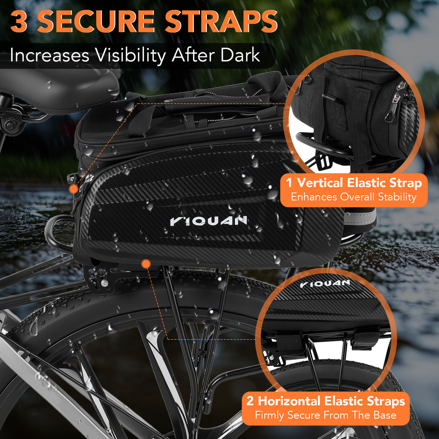 3-in-1 Bike Rack Bag Trunk Bag Waterproof Rear Seat Bag with 2 Side 31L Pannier Rear Seat Trunk BagHanging Bags Cycling Cargo Luggage Bag Pannier Shoulder Bag