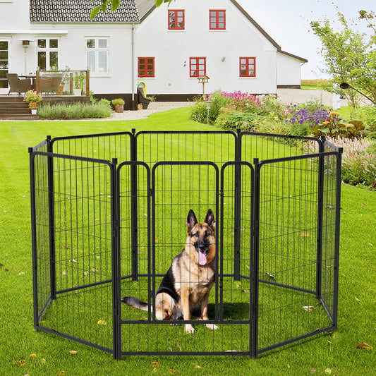Dog Playpen Outdoor 8 Panels 40" Height Heavy Duty Metal Pet Fence Barrier Foldable Indoor Dog Fences and Pens for Large/Medium/Small Dogs