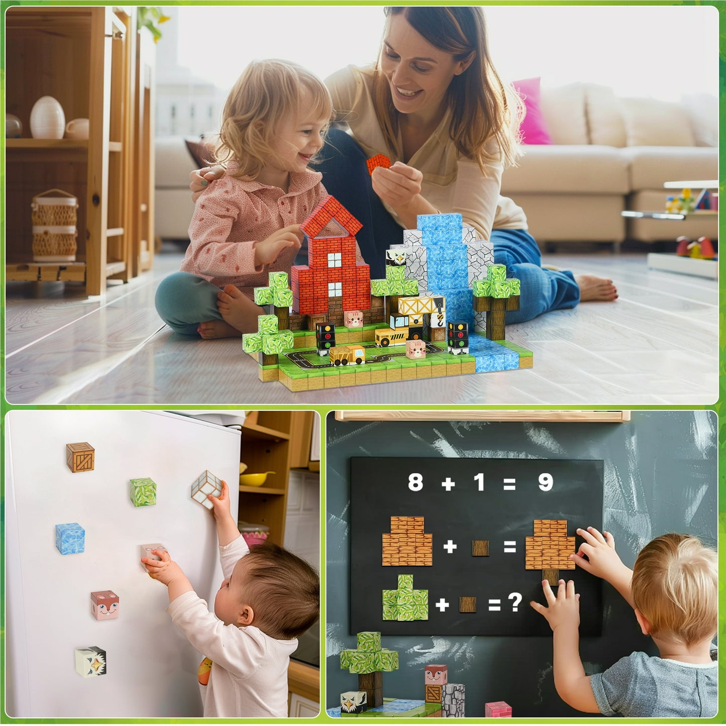 100pcs Magnetic Blocks - Build Magnet World Tiles Road Track Set For Boys & Girls Age 3-5 6-8, Sensory Toys for Toddlers Easter Birthday Gifts for 3+ Years Old Girls Boys