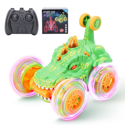 DOMQGA Stunt Rc Car,2.4GHz Remote Control Car for Kids Wheels Lights & 360° Flips,for Boys Girls Birthday Chritmas Gift