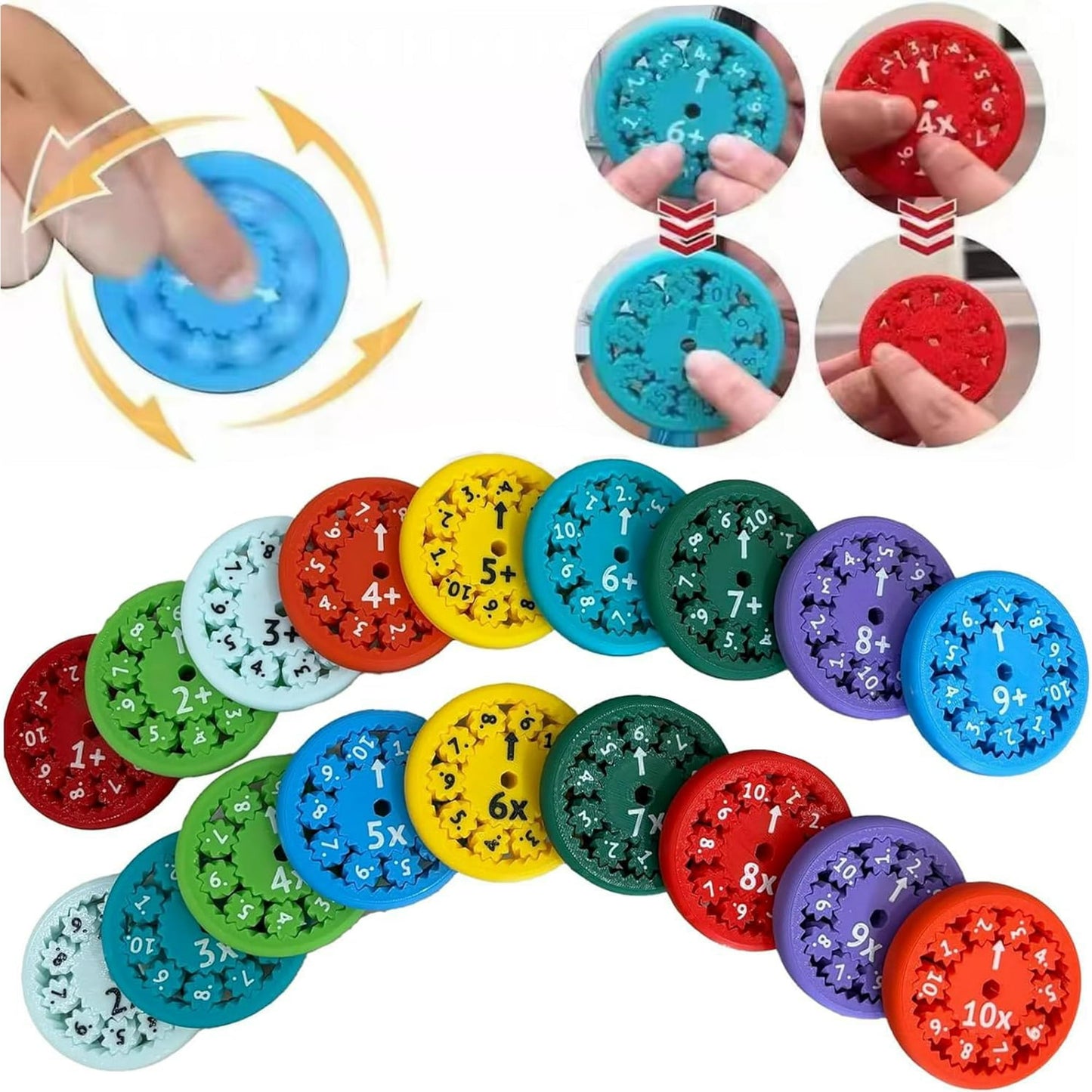 Math Fidget Spinners, Math Fact Fidget Spinners, Math Facts Fidget Spinners, This Is for All The Stimmers - Fidgeters Who are Learning Math, Division and Multiplication on One Fidget(18pcs)