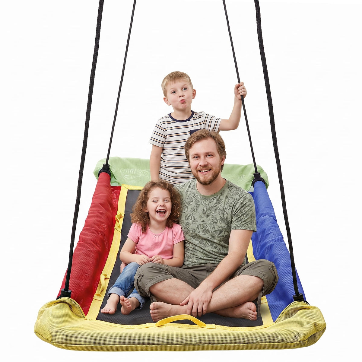 Rectangle Platform Tree Swing for Kids Adults, Outdoor Giant Swing, 900D Oxford Waterproof Flat Swings with Adjustable Straps