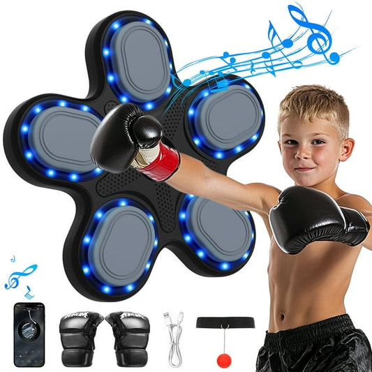 Upgraded Music Boxing Machine for Kids, Electronic Boxing Machine with Boxing Gloves, Boxing Music Fitness Machine with Smart Display, Smart Boxing Machine Wall-mounted Music for Home and Gym