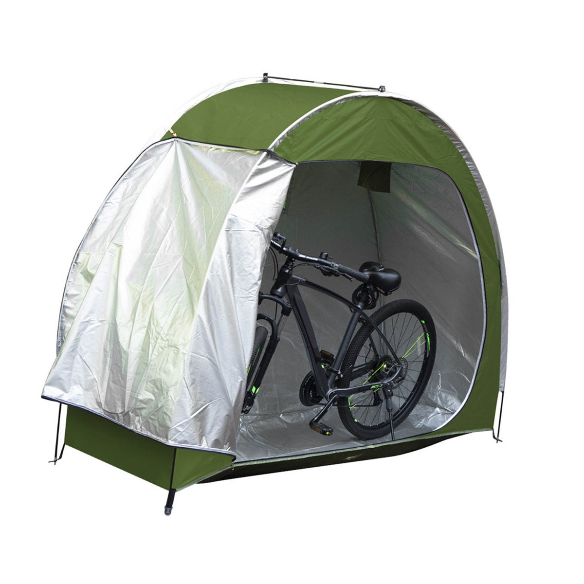 Bike Storage Tent for Outdoor, 4 to 5 Bikes, Portable Floor Storage Shed with Ventilated Window, Waterproof for Bicycle, Motorcycle & Garden Tools