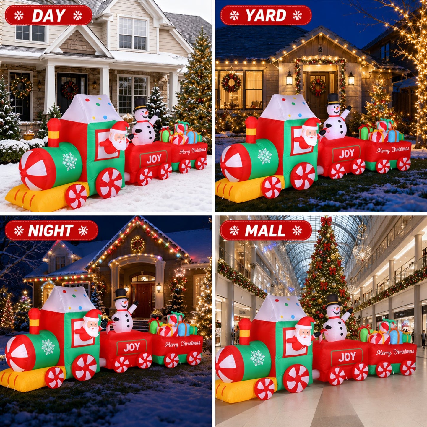 9 FT Christmas Inflatables Archway, Santa Claus & Gingerbread Man Archway for Outdoor, Lawn, Garden, Yard, Party Holiday Decorations